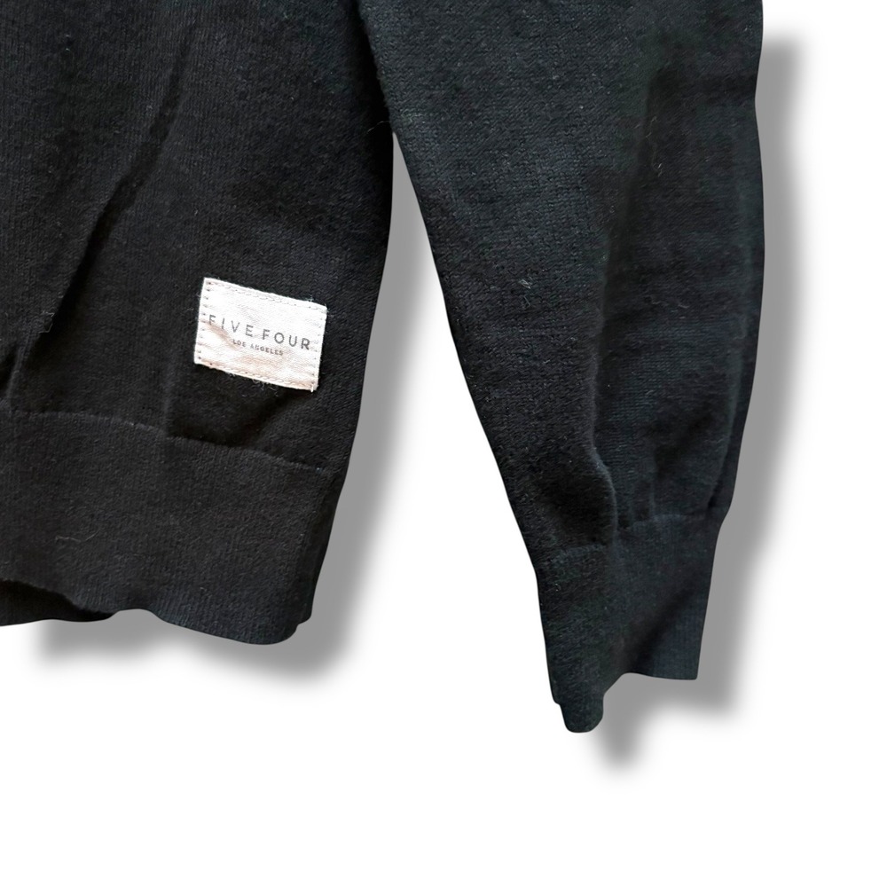 Men's Small 1/4 Zip Black Five Four LA Medium Weight Knit Pullover - Picture 3 of 7